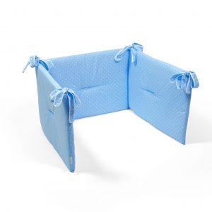 Paracolpi-standard-3-lati-Cotone-Pois-celeste