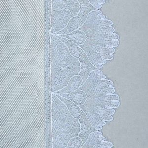 tulle bianco filè celeste