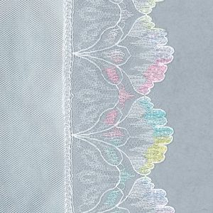 tulle bianco filè multicolor